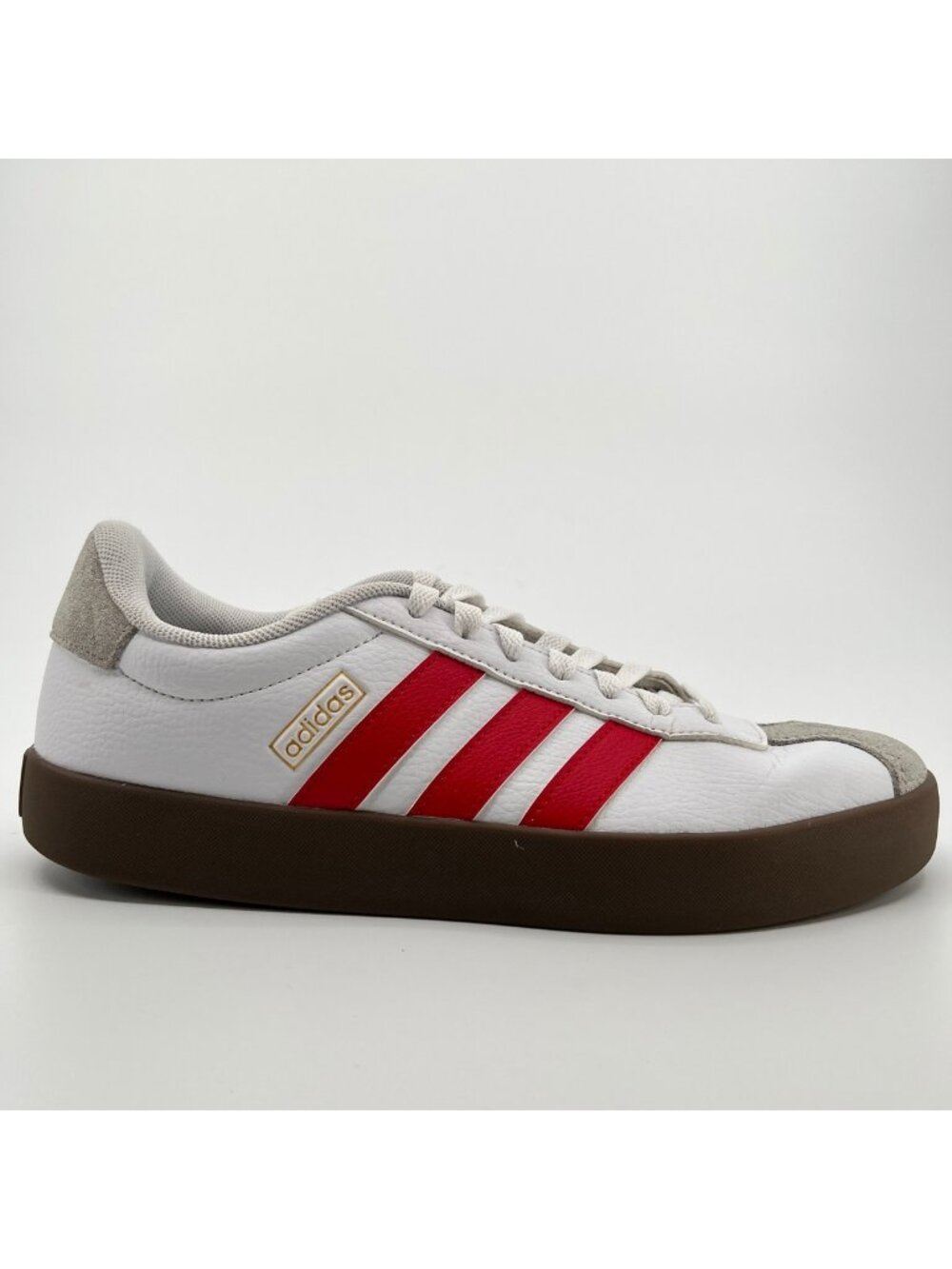 Adidas VL Court 3.0 Low Womens Size 8.5 White Red Gum Athletic Shoes Sneakers